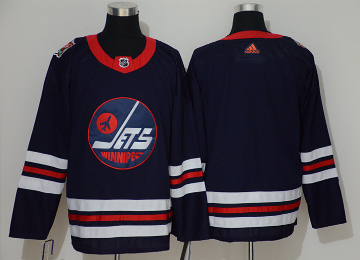 Men's Winnipeg Jets Blank adidas 2019-20 Navy Heritage WHA Classic Jersey Men's Winnipeg Jets Blank adidas 2019-20 Navy Heritage WHA Classic Jersey